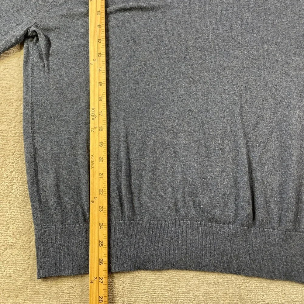 Banana Republic Luxe Sweater Mens Large Blue V Neck‎ Office Preppy Casual Luxury